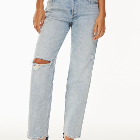 Denim Forum Denim - Denim forum 90s Joni lo-rise lose Blue Distressed Jeans